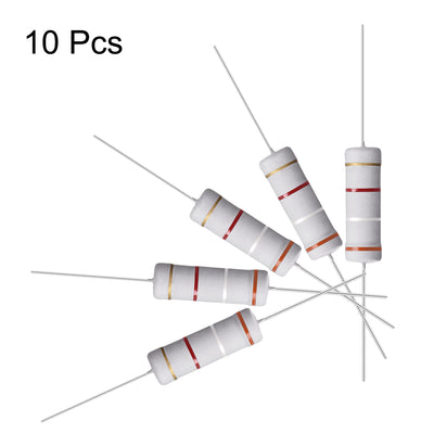 Harfington Uxcell 10 Pcs 5W 5 Watt Metal Oxide Film Resistor Axile Lead 3.9K Ohm ±5% Tolerance