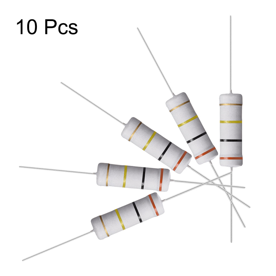 uxcell Uxcell 10 Pcs 5W 5 Watt Metal Oxide Film Resistor Axile Lead 300K Ohm ±5% Tolerance