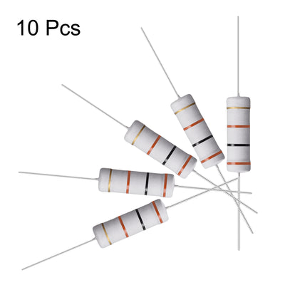 Harfington Uxcell 10 Pcs 5W 5 Watt Metal Oxide Film Resistor Axile Lead 30K Ohm ±5% Tolerance