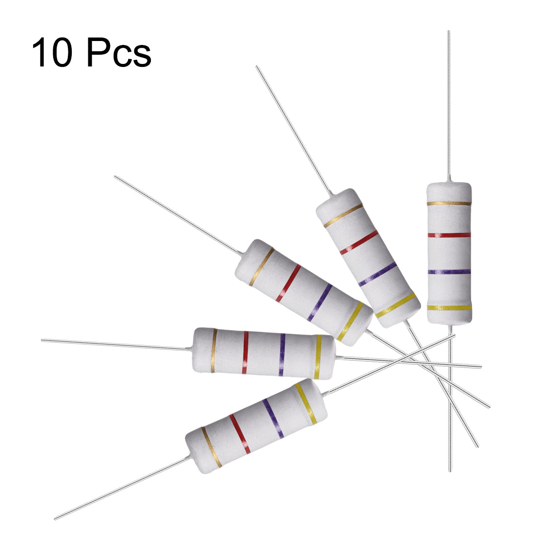 uxcell Uxcell 10 Pcs 5W 5 Watt Metal Oxide Film Resistor Axile Lead 4.7K Ohm ±5% Tolerance