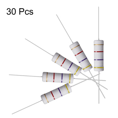 Harfington Uxcell 30 Pcs 5W 5 Watt Metal Oxide Film Resistor Axile Lead 4.7K Ohm ±5% Tolerance