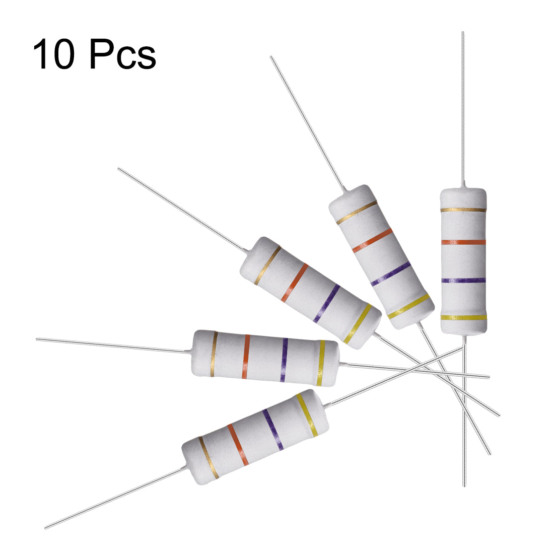 uxcell Uxcell 10 Pcs 5W 5 Watt Metal Oxide Film Resistor Axile Lead 47K Ohm ±5% Tolerance