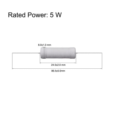 Harfington Uxcell 60 Pcs 5W Metal Oxide Film Resistor 2.7R,3R,3.3R,5.1R,6.8R,10R Ohm ±5%