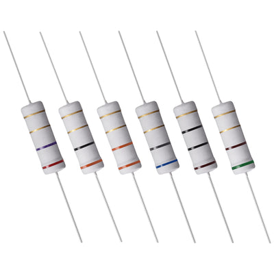 Harfington Uxcell 60 Pcs 5W Metal Oxide Film Resistor 2.7R,3R,3.3R,5.1R,6.8R,10R Ohm ±5%