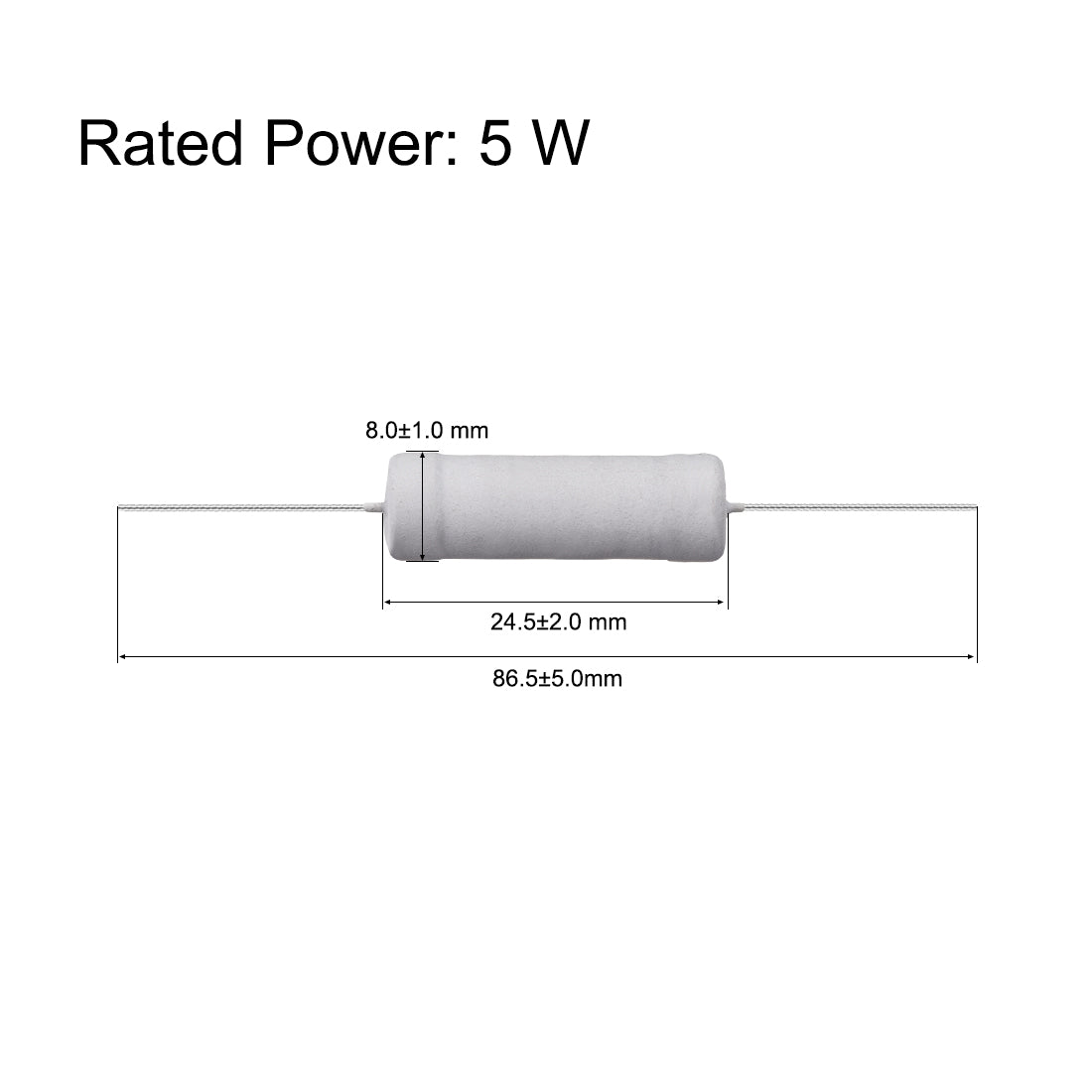 uxcell Uxcell 60 Pcs 5W Metal Oxide Film Resistor 18R,20R,22R,24R,27R,30R Ohm ±5%