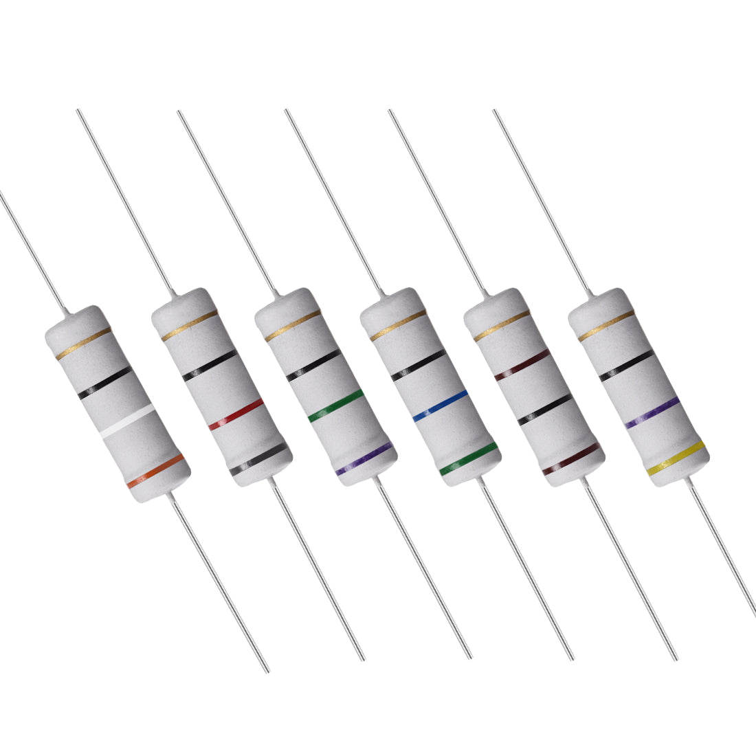 uxcell Uxcell 60 Pcs 5W Metal Oxide Film Resistor 39R,47R,56R,75R,82R,100R Ohm ±5%