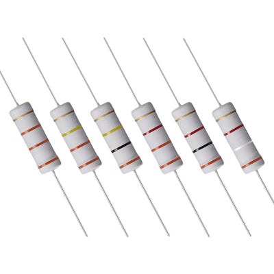 Harfington Uxcell 60 Pcs 5W Metal Oxide Film Resistor 33KR, 330KR, 300KR, 3.3KR, 30KR, 3.9KR Ohm ±5%