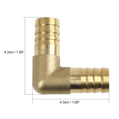 Harfington 14mm Brass Barb Elbow 90 Degree Male Thread Connector for Air Water Gas Oil