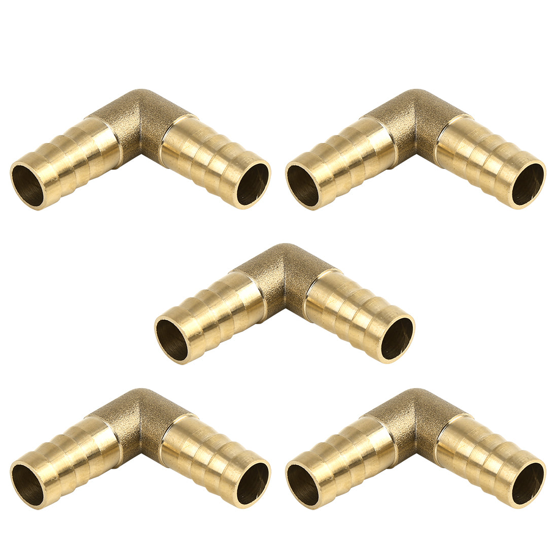 Harfington 12mm Brass Barb Elbow 90 Degree Male Thread Connector for Air Water Gas Oil 5pcs