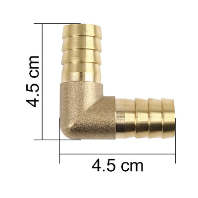 Harfington 16mm Brass Barb Elbow 90 Degree Male Thread Connector for Air Water Gas Oil 5pcs