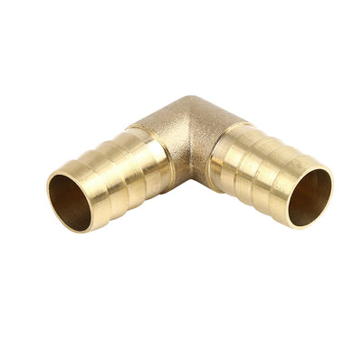 Harfington 16mm Brass Barb Elbow 90 Degree Male Thread Connector for Air Water Gas Oil 5pcs