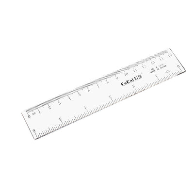 Harfington Uxcell Straight Ruler Measuring Tool 15cm 6 Inch Metric Inch Plastic for Engineering Office Architect and Drawing 2pcs