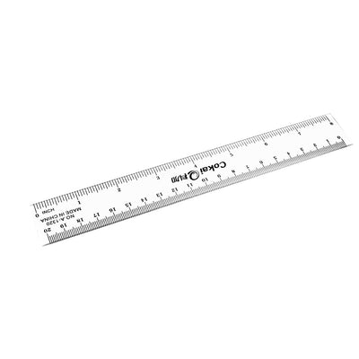 Harfington Uxcell Straight Ruler Measuring Tool 20cm 8 Inch Metric Inch Plastic for Engineering Office Architect and Drawing