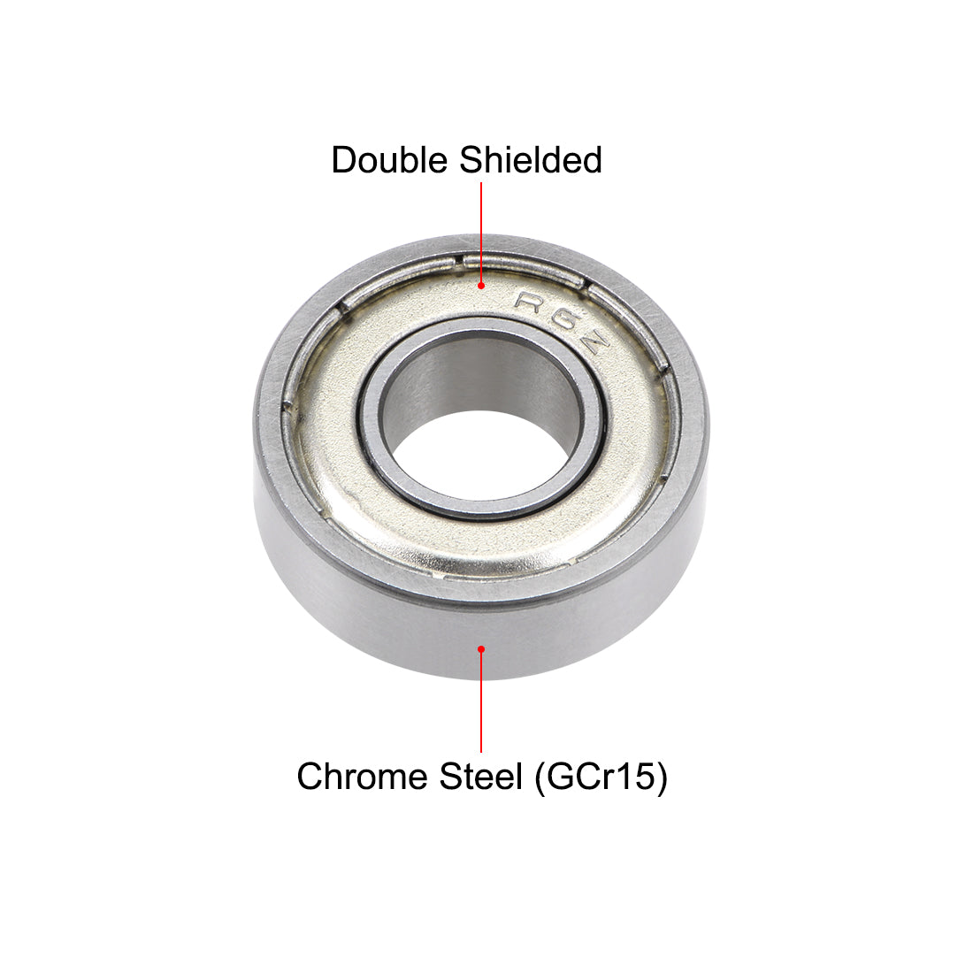 uxcell Uxcell R6ZZ Ball Bearing 3/8"x7/8"x9/32" Double Shielded ABEC-5 Bearings 10pcs