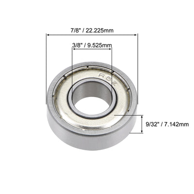 Harfington Uxcell R6ZZ Ball Bearing 3/8"x7/8"x9/32" Double Shielded ABEC-5 Bearings 10pcs