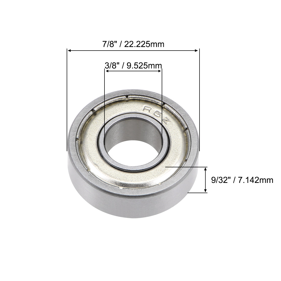 uxcell Uxcell R6ZZ Ball Bearing 3/8"x7/8"x9/32" Double Shielded ABEC-5 Bearings 10pcs