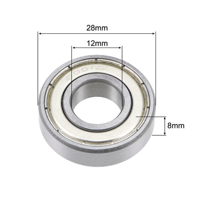 Harfington Uxcell Deep Groove Ball Bearings Metric Double Shielded Chrome Steel ABEC3 Z1