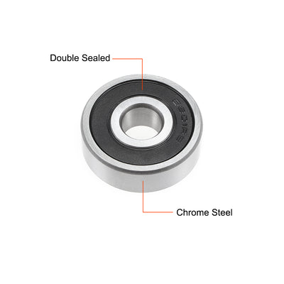 Harfington Uxcell Deep Groove Ball Bearing Double Sealed P6 Z1 Bearings