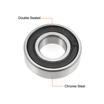 Harfington Uxcell Deep Groove Ball Bearings Thin Section Double Seal Chrome Steel ABEC3