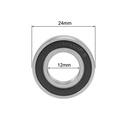 Harfington Uxcell Deep Groove Ball Bearing Double Sealed ABEC-3 Z1 Bearing