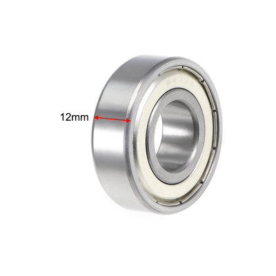 Harfington Uxcell Deep Groove Ball Bearings Metric Double Shielded Chrome Steel ABEC-3 Z1