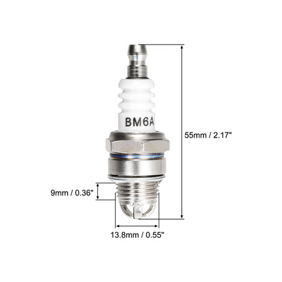 Harfington Uxcell BM6A Zündkerze 3 Elektrode für M7 / L7T / CJ8 / 1560 Zündkerzenersatz