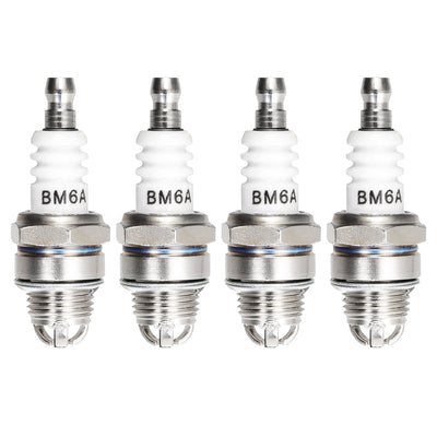 Harfington Uxcell BM6A Spark Plug 3 Electrode , for M7 / L7T / CJ8 / 1560 Spark Plug Replacement , 4pcs