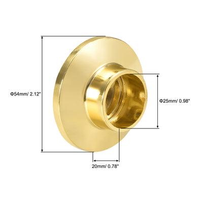 Harfington Uxcell Closet Rod Flange,25mm/0.98inch Dia Golden, Wardrobe Socket Bracket Support Holder for Pipe 2Pcs