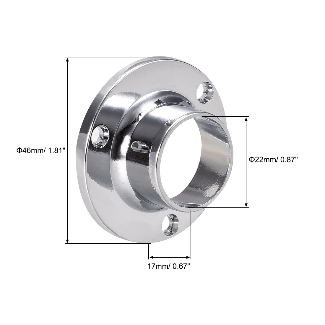 uxcell Uxcell Closet Rod Flange,22mm/0.87inch Dia, Wardrobe Socket Bracket Support Holder for Pipe 2Pcs