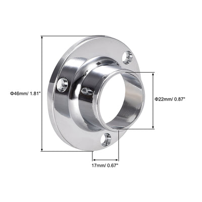 Harfington Uxcell Closet Rod Flange,22mm/0.87inch Dia, Wardrobe Socket Bracket Support Holder for Pipe 2Pcs