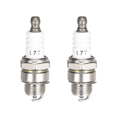 Harfington Uxcell L7T Spark Plug for 2 Stroke 33cc 43cc 47cc 49cc Lawn Mower Parts , 2pcs