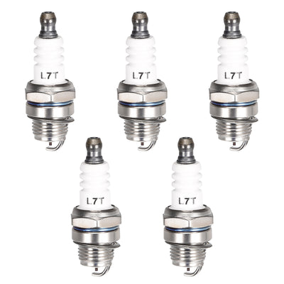 Harfington Uxcell L7T Spark Plug for 2 Stroke 33cc 43cc 47cc 49cc Mini Chopper Mower , 5pcs