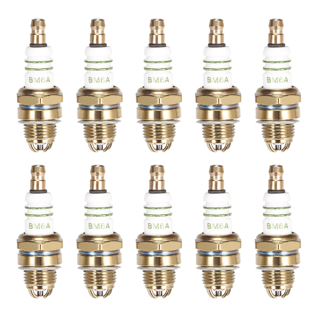 uxcell Uxcell BM6A Spark Plug 3 Electrode for M7 / L7T / CJ8 / 1560 Spark Plugs Replacement, 10pcs