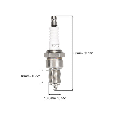 Harfington Uxcell F7TC Spark Plug for GX120 for GX160 for GX200 for GX240 Generator Lawnmower Tractor Rototiller Water Pump, 3pcs