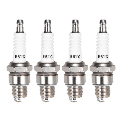 Harfington Uxcell E6TC Spark Plug for 50cc 70cc 90cc 110cc Moped Scooter ATV Dirt Quad Go Kart , 4pcs