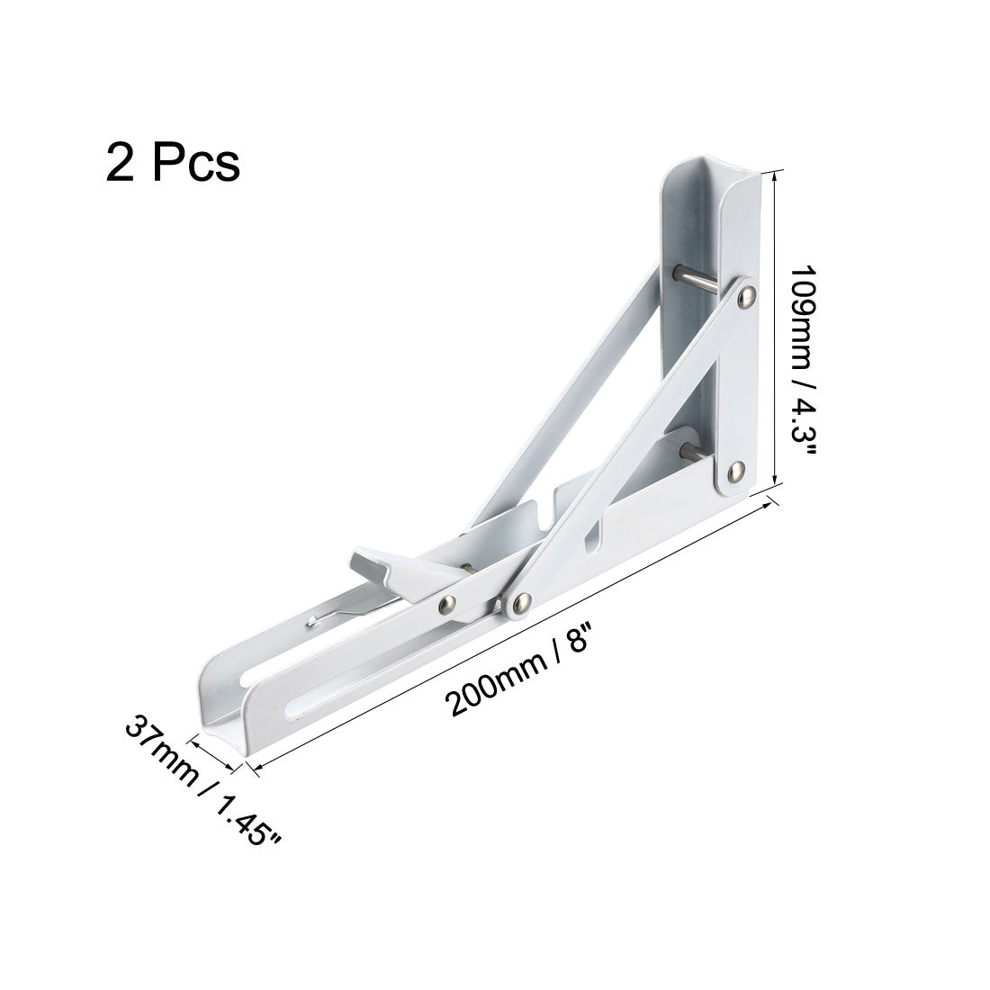 uxcell Uxcell 2 Stk. Klappbar Halterungen Regal Tisch Wandhalterung Lang Auslösearm 8" 200mm