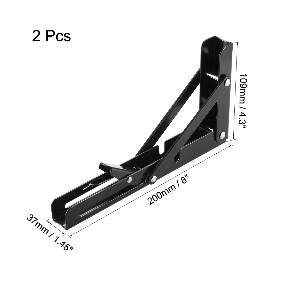 uxcell Uxcell 2 Stk. Faltbar Halterungen Regale Tisch Schreibtisch Wandträger Lang Auslösearm 8" 200mm