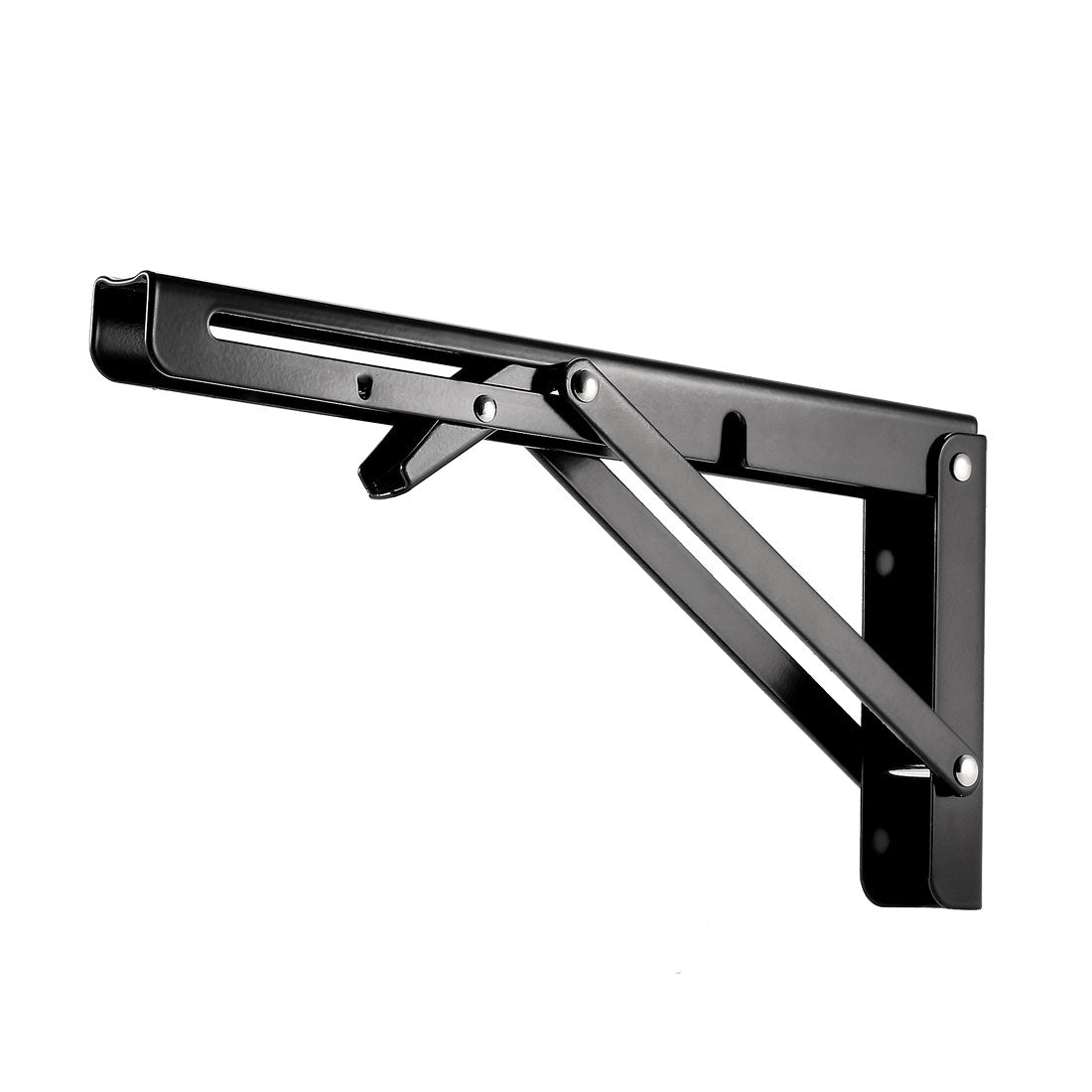 uxcell Uxcell Folding Bracket 10 inch 250mm for Shelves Table Desk Wall Mounted Support Collapsible Long Release Arm Space Saving Carbon Steel