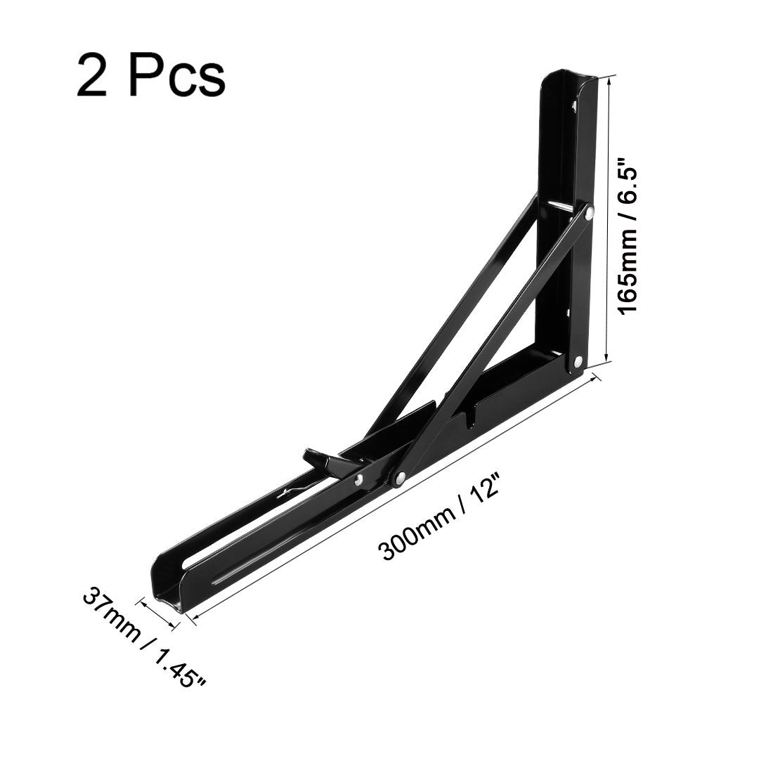 uxcell Uxcell 2 Stk. Faltbar Halterungen Regale Tisch Schreibtisch Wandträger Lang Auslösearm 12" 300mm