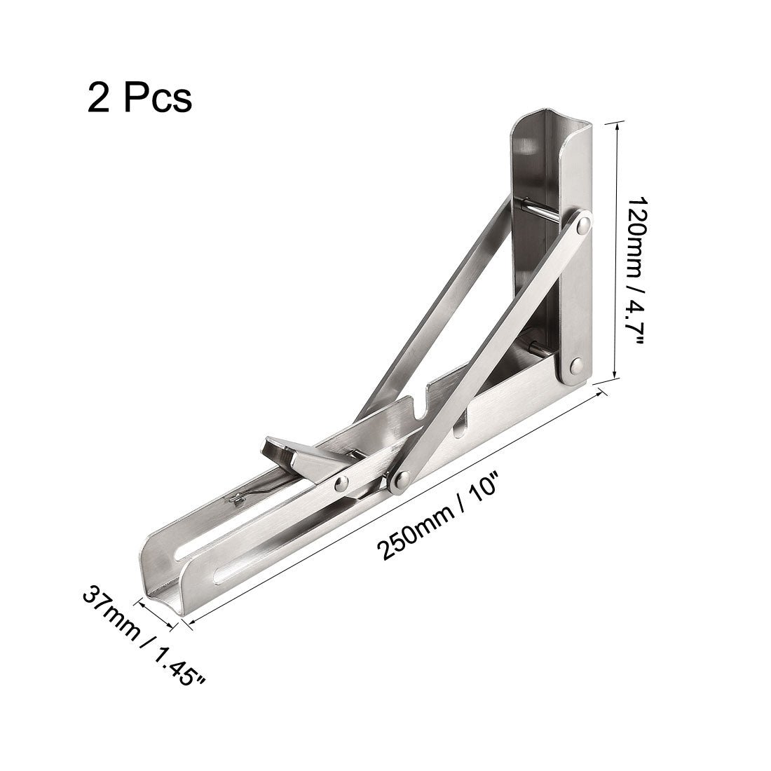 uxcell Uxcell 2 Stk. Klapphalterung Regal Tisch Wandträger Klappträger Stütze Lang Auslösearm 10" 250mm