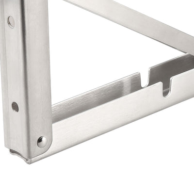 Harfington Uxcell Folding Bracket 14 inch 350mm for Shelf Table Desk Wall Mounted Support Collapsible Long Release Arm Space Saving Stainless Steel