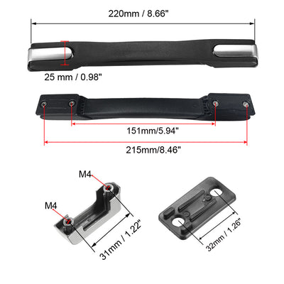 Harfington Uxcell Koffergriffe Streifen Griffe Ersatzriemen für Koffer Schwarz 2 Pack