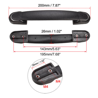 Harfington Uxcell Luggage Handle, 200mm Long Strap Grip Replacement for Suitcase Case Black