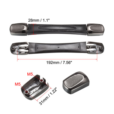 Harfington Uxcell Luggage Handle, 192mm Long Strap Grip Replacement for Suitcase Case Black 2Pcs