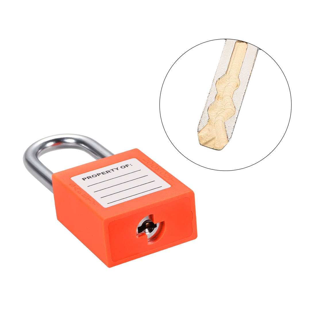 uxcell Uxcell Lockout Tagout Safety Padlock 38mm Steel Shackle Keyed Alike Orange