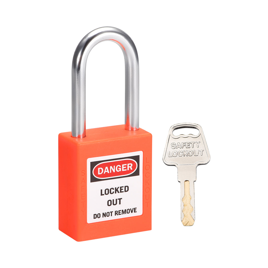 uxcell Uxcell Lockout Tagout Safety Padlock 38mm Steel Shackle Keyed Alike Orange