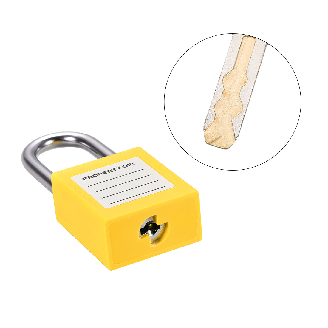 uxcell Uxcell Lockout Tagout Safety Padlock 38mm Steel Shackle Keyed Alike Yellow