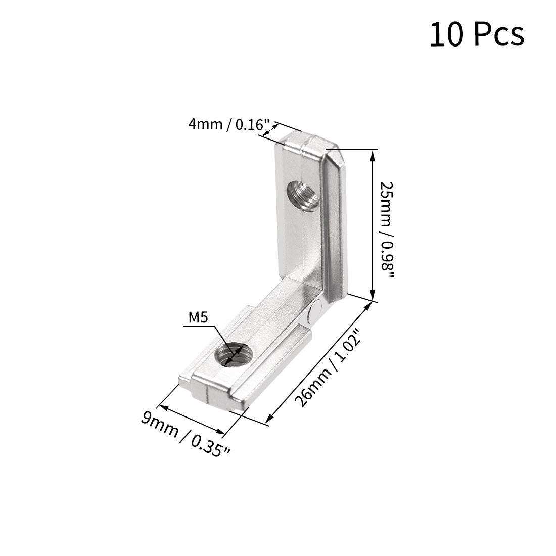 uxcell Uxcell Interior Joint Bracket, Inside Corner Connector 2020 Series Slot 6mm with Screws for Aluminum Extrusion Profile, 10 Pcs