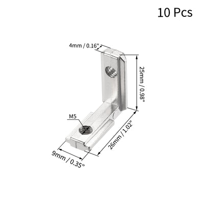 Harfington Uxcell Interior Joint Bracket, Inside Corner Connector 2020 Series Slot 6mm with Screws for Aluminum Extrusion Profile, 10 Pcs