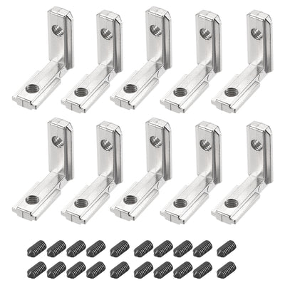 Harfington Uxcell Interior Joint Bracket, Inside Corner Connector 2020 Series Slot 6mm with Screws for Aluminum Extrusion Profile, 10 Pcs